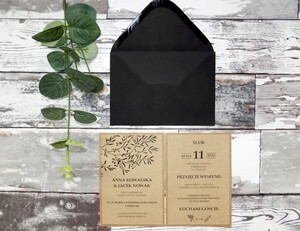 Zaproszenia ślubne rustykalne Gałązka Oliwki