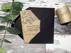 Zaproszenia ślubne rustykalne Gałązka Oliwki