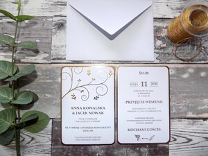 Zaproszenia ślubne glam Złote Listki