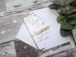 Zaproszenia ślubne glam Złote Listki