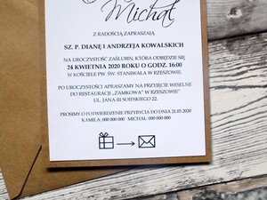 Zaproszenia ślubne jednokartkowe pudrowe róże