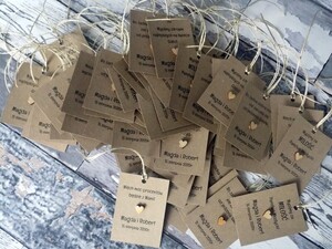 Zawieszki na alkohol weselny Minimalistyczne, Drewniane Serduszko