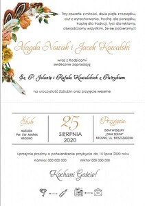 Zaproszenia rustykalne jesienny wianek AW-ZZ5