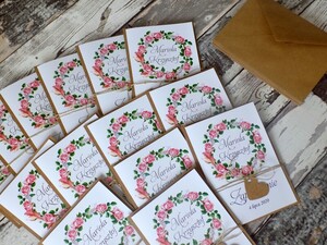 Zaproszenia ślubne rustykalne Pudrowe Róże