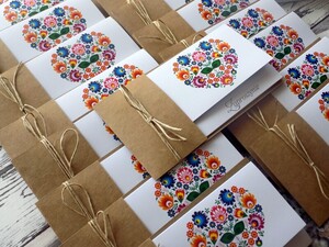 Zaproszenia ślubne Folkowe Serducho