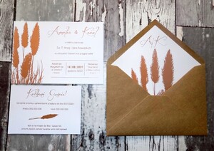 Zaproszenia ślubne glam Trawa Pampasowa