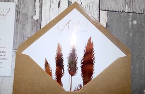 Zaproszenia ślubne glam Trawa Pampasowa