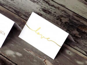 Złocone winietki ślubne Glam Love