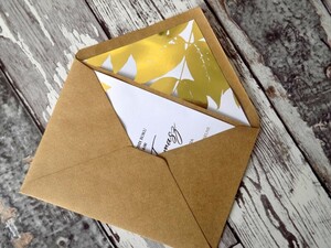 Wkłądka do koperty złocone jesienne liscie AW-WZJL