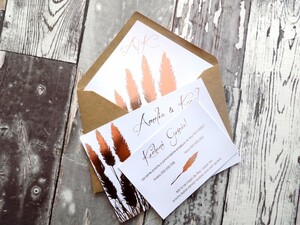 Wkładka złocona do koperty trawa pampasowa AW-WZTP