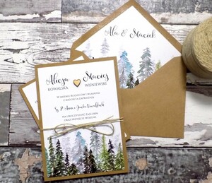 Zaproszenia ślubne rustykalne Las