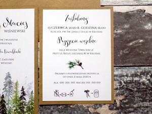 Zaproszenia ślubne rustykalne Las