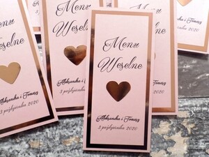 Menu weselne rose gold AW-MZRG