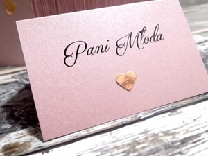 Winietki ślubne pudrowy róż Z Serduszkiem