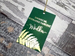 Zawieszki na alkohol złocone butelkowa zieleń- monstera, paproć leśna AW-WZM1