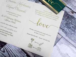 Zaproszenia ślubne kopertowe Love