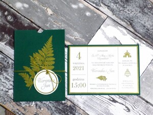 Zaproszenia ślubne kopertowe Paproć