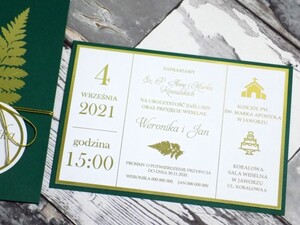 Zaproszenia ślubne kopertowe Paproć