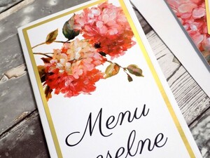 Menu weselne czerwona hortensja AW-ZCH4