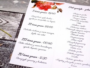 Menu weselne czerwona hortensja AW-ZCH4