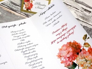 Menu weselne czerwona hortensja AW-ZCH4