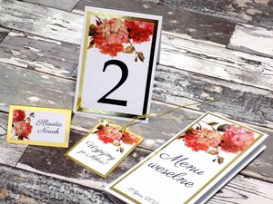 Menu weselne czerwona hortensja AW-ZCH4