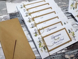 Zaproszenia ślubne ze zdjęciem Białe Róże