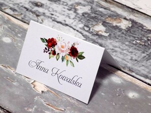 Winietki ślubne Bordowa Róża