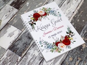 Księga Gości z ankietą czerwona róża