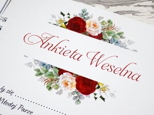 Księga Gości z ankietą czerwona róża