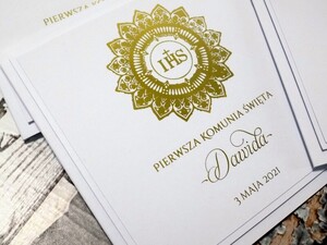 Zaproszenia na Pierwszą Komunię Świętą Złota Hostia 1