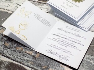 Zaproszenia na Pierwszą Komunię Świętą Złota Hostia 1