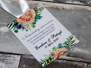 Zawieszki na alkohol weselny Brzoskwiniowa Róża