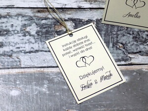 Zawieszki na alkohol weselny Minimalistyczne