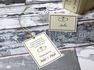 Zawieszki na alkohol weselny Minimalistyczne