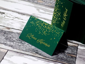 Złocone winietki ślubne Butelkowy Deszczyk