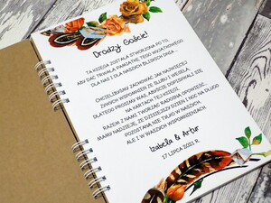 Rustykalna Księga Gości jesienny wianek AW-KGE