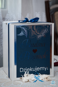 Pudełko na koperty srebrna róża AW-PKSR