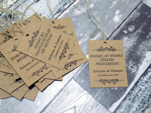 Zawieszki na alkohol weselny Elegancki Ornament