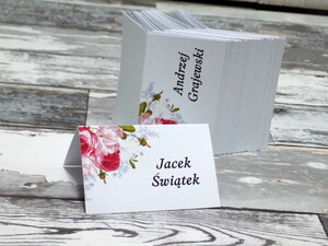 Winietki ślubne Tulipany i Dzika Róża