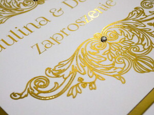 Zaproszenia ślubne eleganckie Złoty Ornament