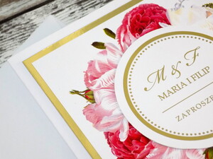 Zaproszenia ślubne Dzika Róża i Tulipan