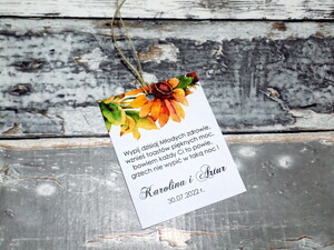 Zawieszki na alkohol weselny Żółte Słoneczniki