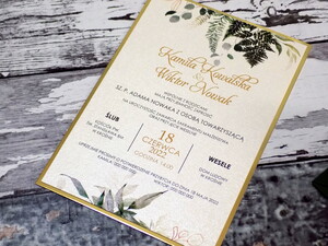 Zaproszenia ślubne glam Leśna Paproć