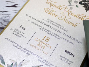 Zaproszenia ślubne glam Leśna Paproć