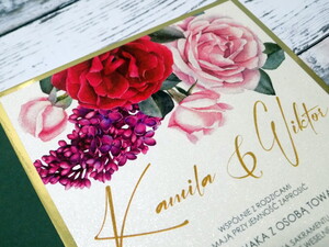 Zaproszenia ślubne glam Bukiet Kwiatów