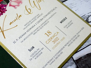 Zaproszenia ślubne glam Bukiet Kwiatów