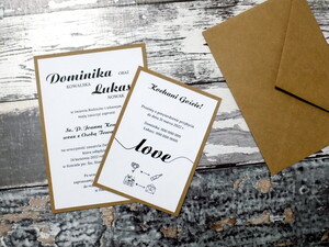 Zaproszenia ślubne Minimalistyczne LOVE