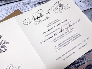 Zaproszenia ślubne złocone Geometryczne Serce