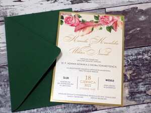 Zaproszenia ślubne glam Róża i Pióra